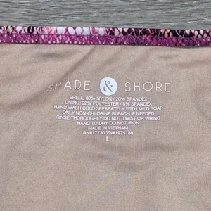 Shade‎ & Shore Pink Snakeskin High Leg Extra Cheeky Bikini Bottom Large NWT thumbnail 4