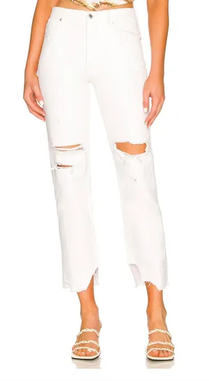 Free People Tapered Baggy Boyfriend Jeans thumbnail 1