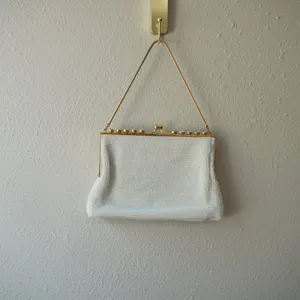 Vintage Bag by Debbie White Seed Bead Aurora Borealis Rhinestone Clutch Japan thumbnail 3