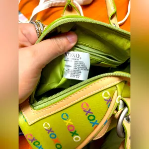 Vintage Y2K XOXO Mini Handbag – Green Logo‎ Print with XOXO Charms thumbnail 11