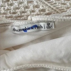 EUC Abercrombie & Fitch Crochet Fringed Dress Cream Size Small thumbnail 10