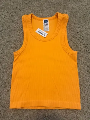 Old Navy Orange Ribbed Tank Top thumbnail 1