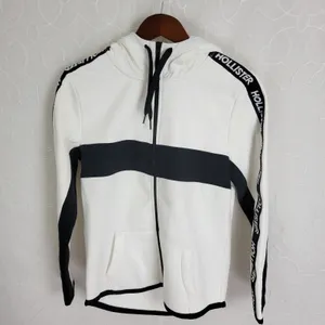 Hollister Full Zip‎ Hoodie Womens X-Small Black White Spell Out Sleeves Sporty thumbnail 13