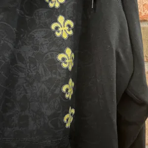 Emerson Street Women Stretch Hooded Top Size XL Black Fleur De Lis Saints French thumbnail 3