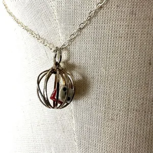 Vintage caged dice pendant necklace thumbnail 4