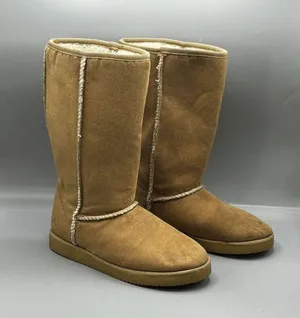 AIRWALK Classic Tall Faux Sheepskin Suede Winter Boots Tan Women 8.5 thumbnail 2