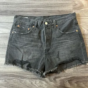 Levi's Dark grey wash shorts with button fly thumbnail 1