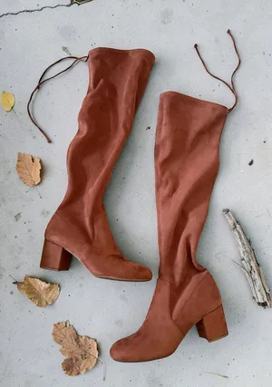 GIANNI BINI Trillia Tan Faux Suede Pull On Boots Size 7.5 thumbnail 1