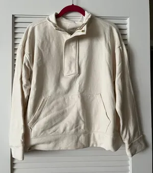 A New Day Cream Quarter Zip Sweatshirt thumbnail 1