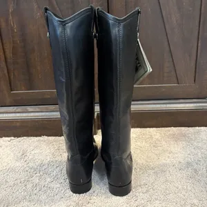 Frye Melissa Leather Knee High Riding Boots US Women's 5.5B Round Toe Logo thumbnail 5