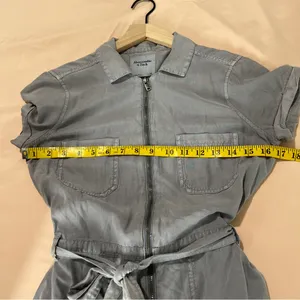 Abercrombie & Fitch Size‎ XS Zip Front Tie Waist Romper Gray Soft Flowy Lyocell thumbnail 11