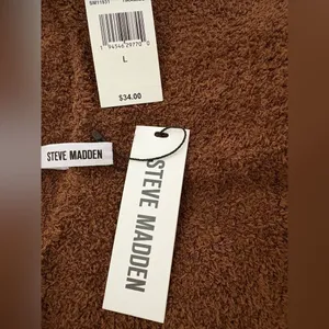 NWT Steve Madden Fuzzy Brown Tank Top sz L thumbnail 4