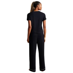 NEW State Of Day Womens Fluid Knit Pajama Shirt Top 100189787MS Deep Black XS thumbnail 6