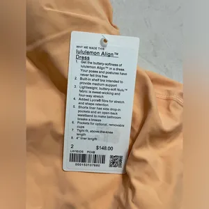 NEW Lululemon Align Dress Peach Bellini Built in Shorts Butterly Soft Size 2 thumbnail 10