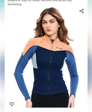Wetsuit top women's 2mm jacket Long Sleeve Neoprene diving surfing size … thumbnail 1