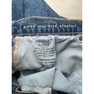 American Eagle Super High-Rise Straight Jeans Womens 12 Regular Blue Denim thumbnail 3