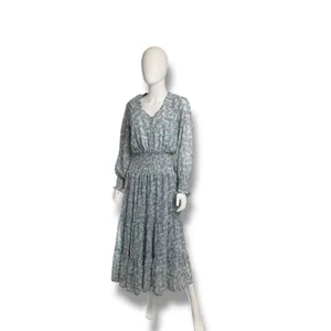 Entro Boho Prairie Tiered Smocked Cuff & Waist Maxi Dress Size‎ Medium thumbnail 3