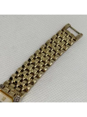 Vintage Anne Klein Swiss Diamond gold tone watch 22mm Quartz Mop dial running thumbnail 4