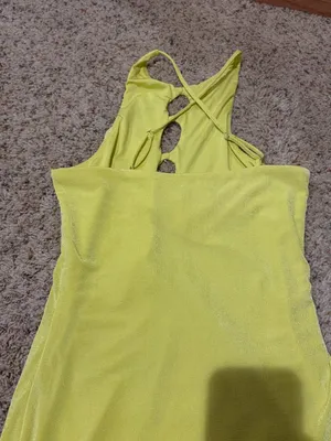 Oh Polly Cut Out Bodycon Mini Dress in Lime thumbnail 7
