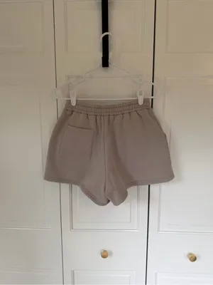 White Fox Archive 6.0 Fleece Sweat Shorts Beige Taupe Size Small thumbnail 3