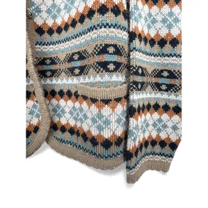 Tally-Ho Vintage L Aztec print cardigan wool blend Cardigan Knit 70's Womens thumbnail 5