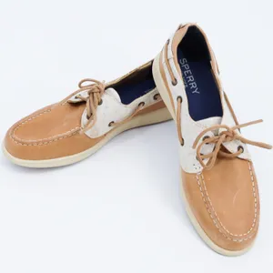 Sperry Top-Sider Womens STS81857‎ Tan Leather Canvas Boat Shoes 9.5 thumbnail 9