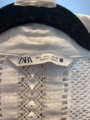 Zara White Crochet Button-Front Top thumbnail 2