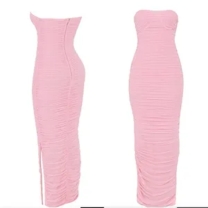 House of CB “Sofia” Fairy Pink Mesh Maxi‎ Dress strapless NWOT like fornarina XL thumbnail 5