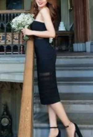 Revolve Superdown Black Strapless Midi Tube Dress Size XS Bodycon Magdalena thumbnail 8