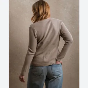 Neuflora Leone Ribbed Henley Sweater Top in Large thumbnail 2