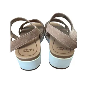 UGG Braelynn Metallic Gold Leather Straps Platform Sandal Womens Size U.S. 9.5 thumbnail 3