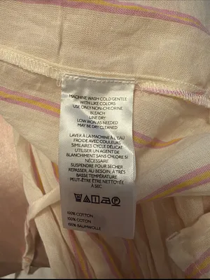 BDG Cream and Pink Striped Button-Down Shirt with Open Back thumbnail 6
