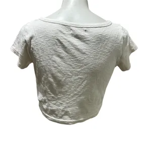 Madewell Women's Ivory Scoopneck Crop Tee Size M Short Sleeve Casual thumbnail 3