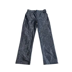 Abercrombie 90s Straight Vegan Leather Pants Womens 32 14 Ultra High Rise Black thumbnail 11
