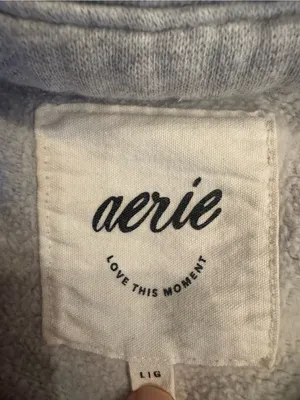 Aerie Oh Snap! Quarter-Snap Sweatshirt in Heather Gray - Size Large thumbnail 3
