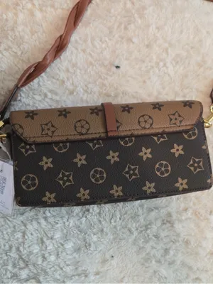 NWT Monogram Flap Crossbody Bag Braided Shoulder Strap Brown Two Tone thumbnail 8