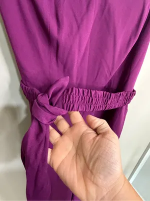 Lilly Pulitzer Strapless Plum Wide-Leg Jumpsuit with Self Tie thumbnail 6