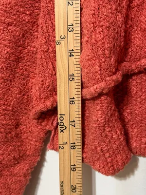 Free People Big Easy Cowl Neck Sweater Small Oversized Burnt Orange Fall EUC thumbnail 10
