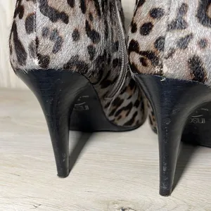 M&S Collection Womens Animal Print Ankle Boots Insolia Heels Tan Leather Size 3/ thumbnail 5