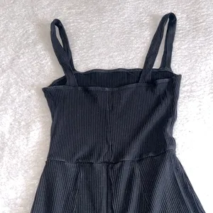 Reformation Ribbed Knit‎ Wide-Leg Jumpsuit Black XS thumbnail 13
