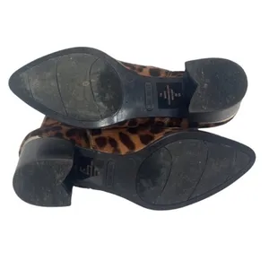 Nine West Leopard Animal Print Faux Fur Ankle Boots Block Heel Slip On Size 7.5 thumbnail 8