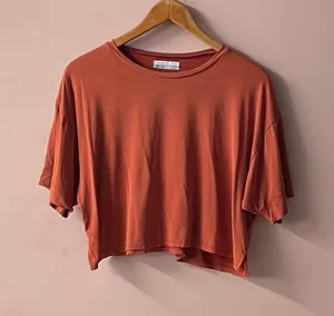Urban Outfitters Rust Boxy Fit Cropped Tee Size XS thumbnail 1