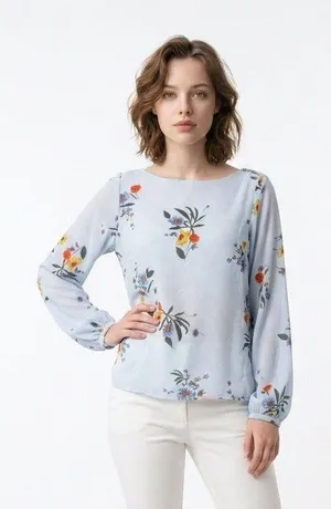 Vince Camuto Floral Oversized Blouse XXS thumbnail 1
