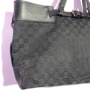 Gucci Weekender Tote Bag GG Canvas Monogram Top Handle Large Purse thumbnail 4
