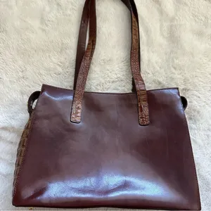 Brahmin Brown Leather And Croc Embossed Shoulder Bag thumbnail 8