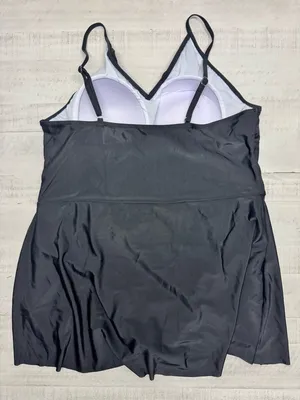 Plus Size Swimdress Tummy Control One Piece Bathing Suit V Neck Slimming 3XL thumbnail 10