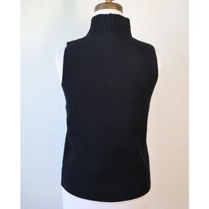 ZARA Black Knit Sleeveless Turtleneck Sweater Vest Minimalist Layering Small thumbnail 2