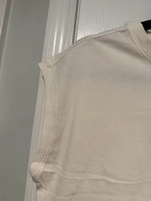 NWOT Madewell Size S Cream Softfade Cotton Sleeveless Crop Muscle Tee Shirt thumbnail 5