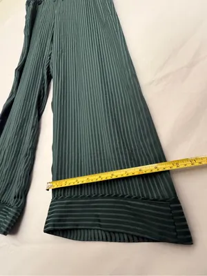 GapBody Satin PJ Pant M Green Stripe Pajama Pants Elastic Drawstring NWT(A911) thumbnail 5