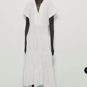 🌷- New Zara OPENWORK EMBROIDERED‎ MIDI SHIRT DRESS thumbnail 4